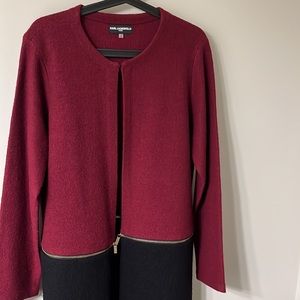 Karl Langerfeld Burgundy And Black Jacket